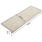 Tapetes escada adesivos aspeto sisal 15pcs 65x21x4 cm prateado