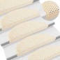 Tapetes escada adesivos aspeto sisal 15 pcs 56x17x3cm cor creme