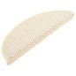 Tapetes escada adesivos aspeto sisal 15 pcs 56x17x3cm cor creme