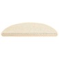 Tapetes escada adesivos aspeto sisal 15 pcs 56x17x3cm cor creme