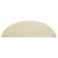 Tapetes escada adesivos aspeto sisal 15 pcs 56x17x3cm cor creme