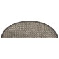 Tapetes escada adesivos aspeto sisal 15 pcs 56x17x3 cm prateado