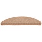 Tapete/carpete para degraus 15 pcs 56x17x3 cm castanho-claro