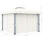 Gazebo com cortinas e cordões de luzes LED 3x3 m branco nata