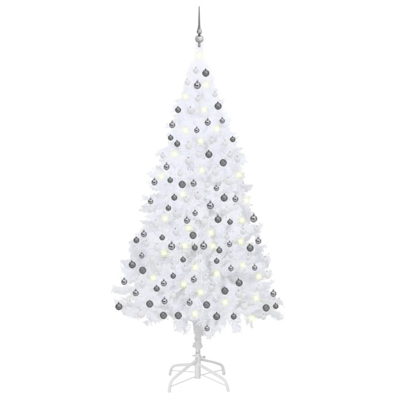 Árvore Natal artificial pré-iluminada c/ bolas branco-Árvores de Natal-Home Retail