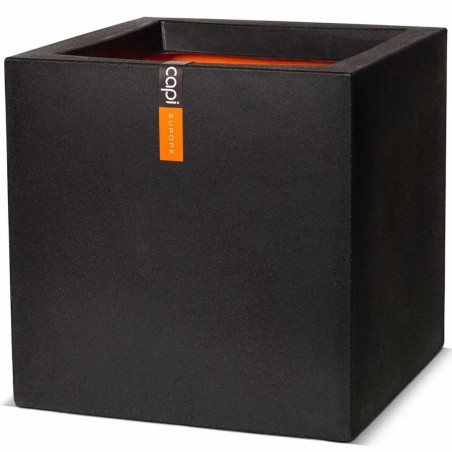 Capi Vaso Urban Smooth quadrado 50x50x50 cm preto KBL904