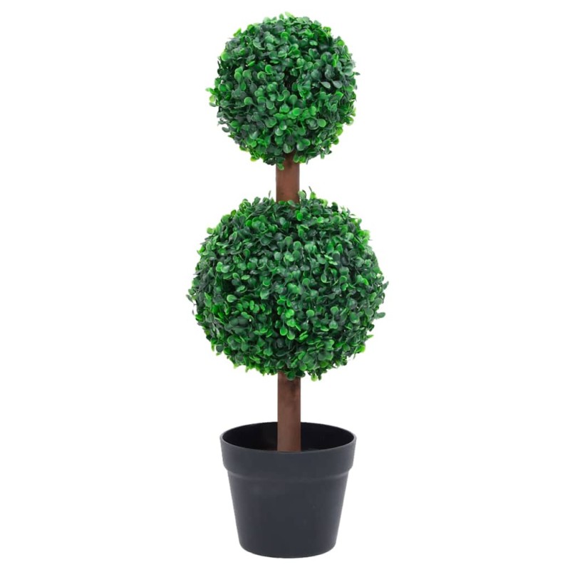 Planta artificial buxo em forma de esfera com vaso 60 cm verde-Flores sintéticas-Home Retail