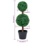 Planta artificial buxo em forma de esfera com vaso 60 cm verde