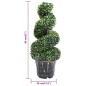 Planta artificial buxo em espiral com vaso 89 cm verde