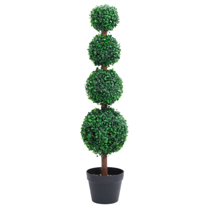 Planta artificial buxo em forma de esfera com vaso 90 cm verde-Flores sintéticas-Home Retail