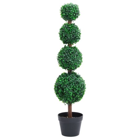 Planta artificial buxo em forma de esfera com vaso 90 cm verde