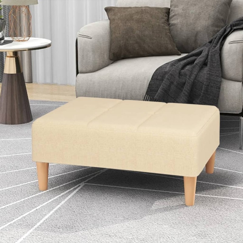 Apoio de pés 78x56x32 cm tecido cor creme-Pufes-Home Retail