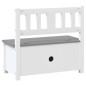 Banco de arrumação infantil 60x30x55 cm MDF branco e cinzento