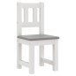 4 pcs conjunto mesa e cadeiras infantil MDF branco e cinzento