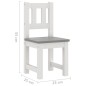 4 pcs conjunto mesa e cadeiras infantil MDF branco e cinzento