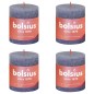 Bolsius Velas rústicas cilíndricas Shine 4pcs 80x68 mm azul crepúsculo