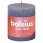 Bolsius Velas rústicas cilíndricas Shine 4pcs 80x68 mm azul crepúsculo