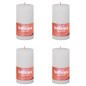 Bolsius Velas rústicas cilíndricas Shine 4pcs 130x68 mm branco nublado