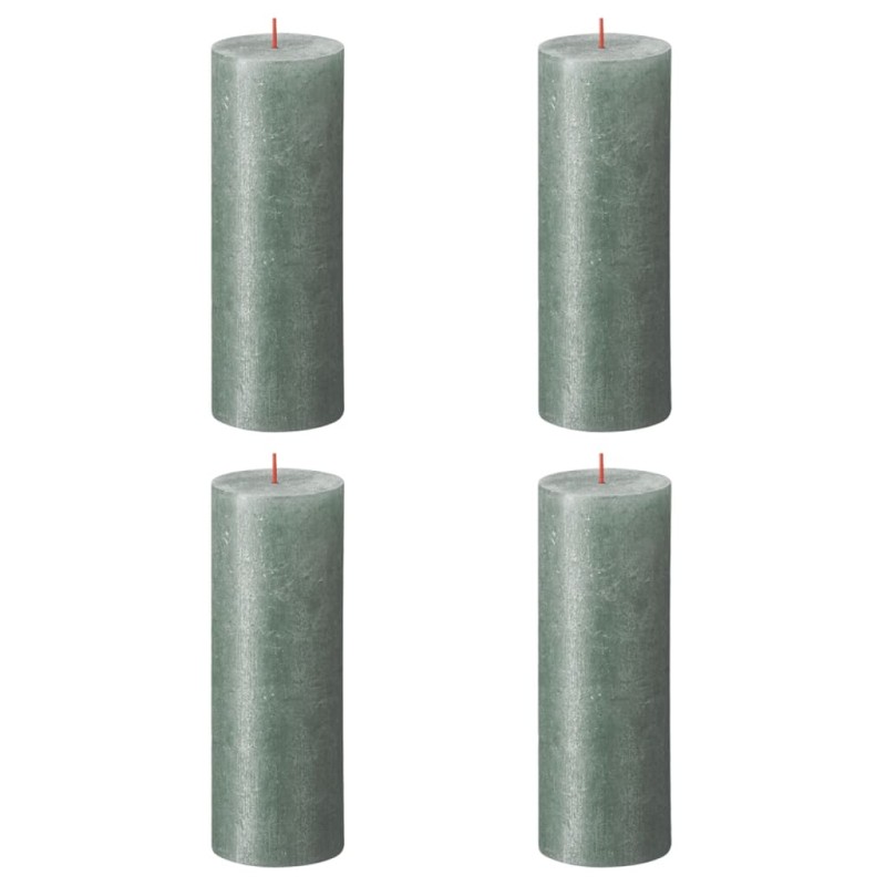 Bolsius Velas rústicas cilíndricas Shimmer 4 pcs 190x68 mm azul óxido-Velas-Home Retail