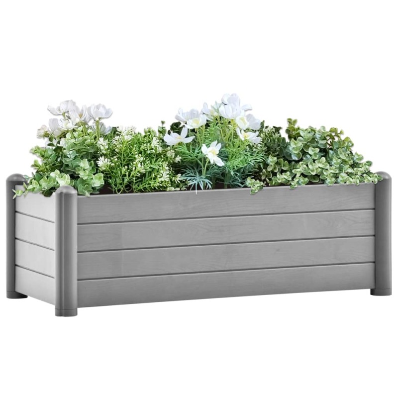 Canteiro elevado para jardim PP 100x43x35 cm cinzento pedra-Vasos e floreiras-Home Retail