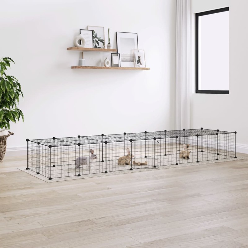 Gaiola p/ animais de 36 painéis c/ porta 35x35 cm aço preto-Casotas e gaiolas para animais pequenos-Home Retail