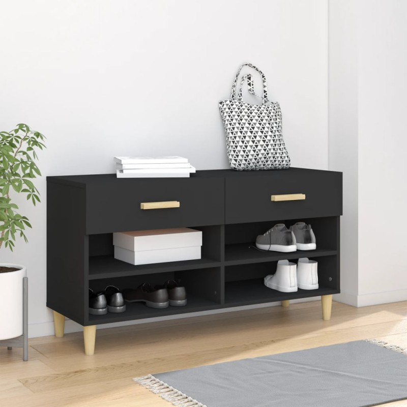 Sapateira 102x35x55 cm derivados de madeira preto-Sapateiras e organizadores-Home Retail