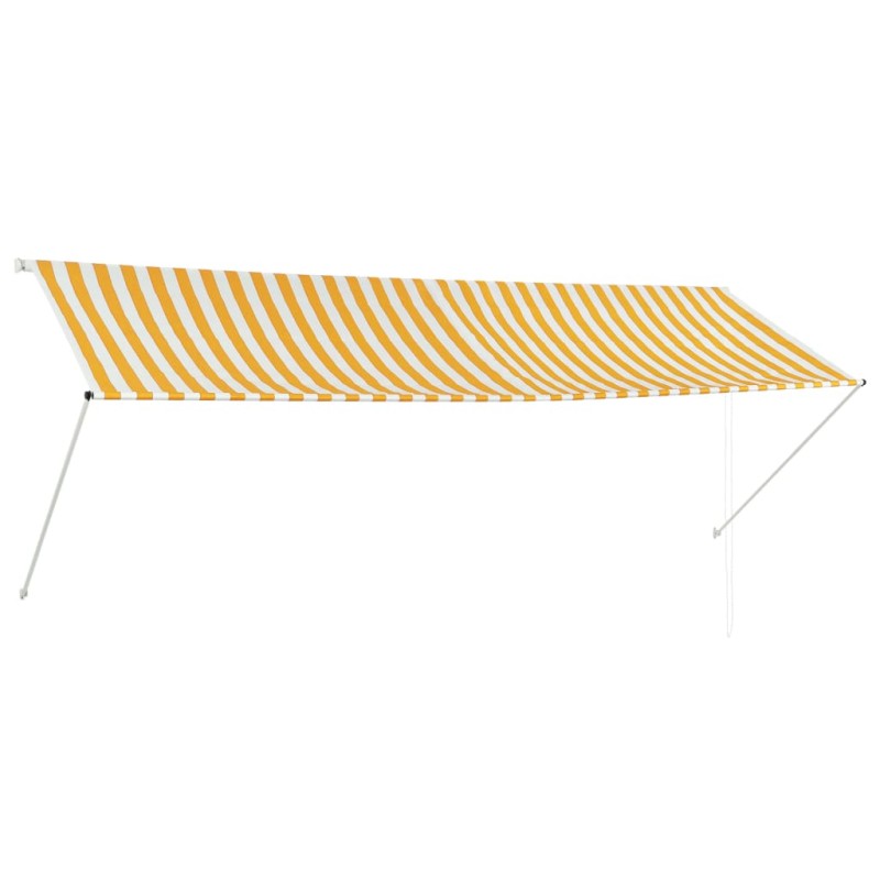 Toldo retrátil 350x150 cm amarelo e branco-Toldos para janelas e portas-Home Retail