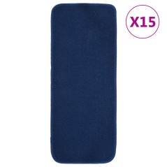 Tapetes antiderrapantes p/ escadas 15 pcs 60x25 cm azul marinho