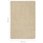 Tapete shaggy 200x290 cm antiderrapante cor creme