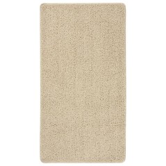 Tapete shaggy 80x150 cm antiderrapante cor creme