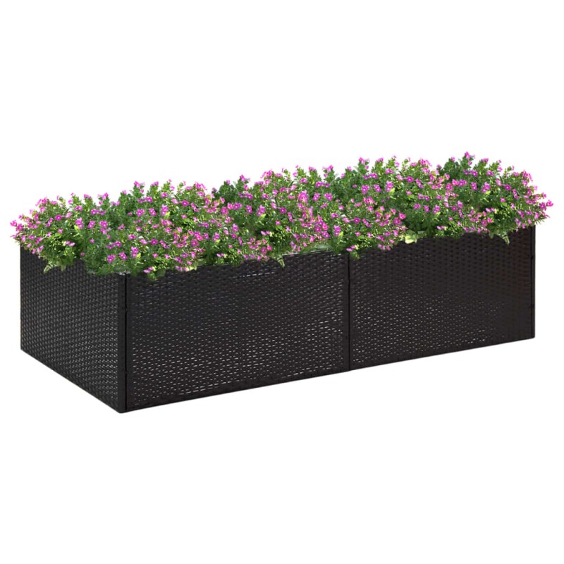 Vaso/floreira de jardim 157x80x40 cm vime PE preto-Vasos e floreiras-Home Retail