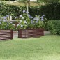 Canteiro elevado jardim 114x40x36cm aço revestido a pó castanho