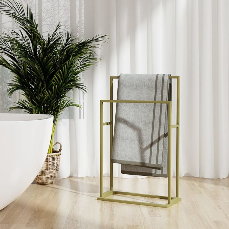 Toalheiro de pé 48x24x78,5 cm ferro dourado-Porta-toalhas e suportes para toalhas-Home Retail