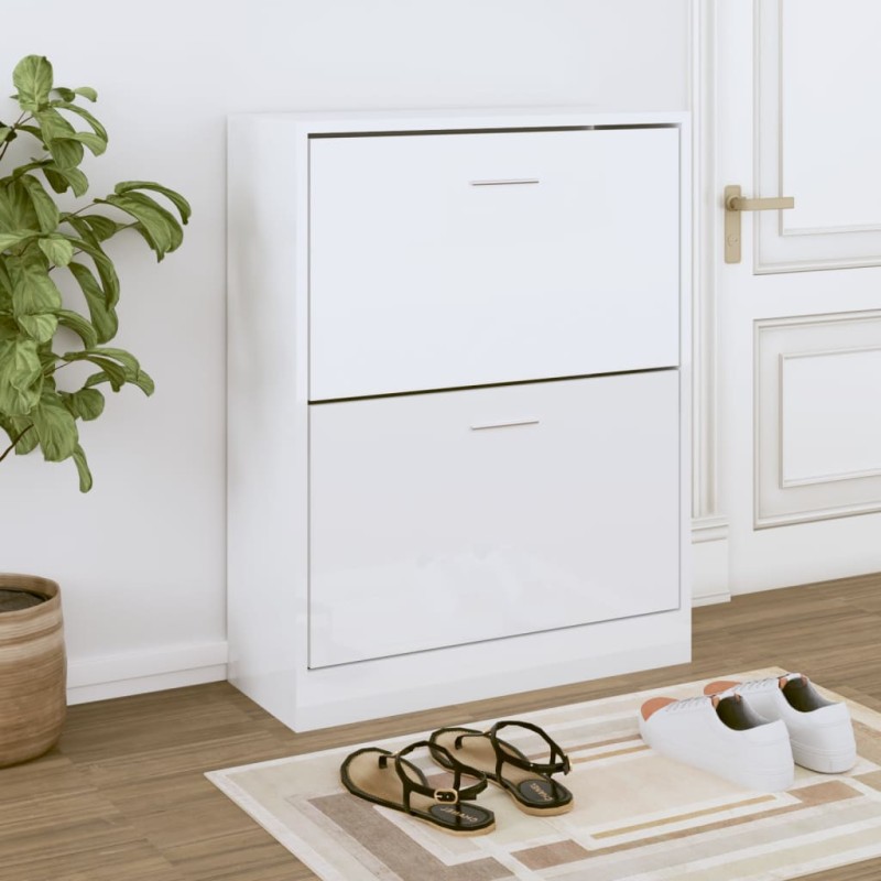 Sapateira 63x24x81 cm derivados de madeira branco brilhante-Sapateiras e organizadores-Home Retail