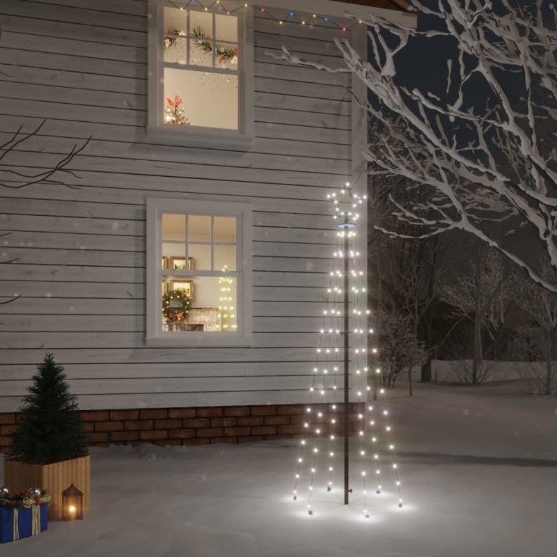 Árvore de Natal com espeto 108 luzes LED 180 cm branco frio-Árvores de Natal-Home Retail