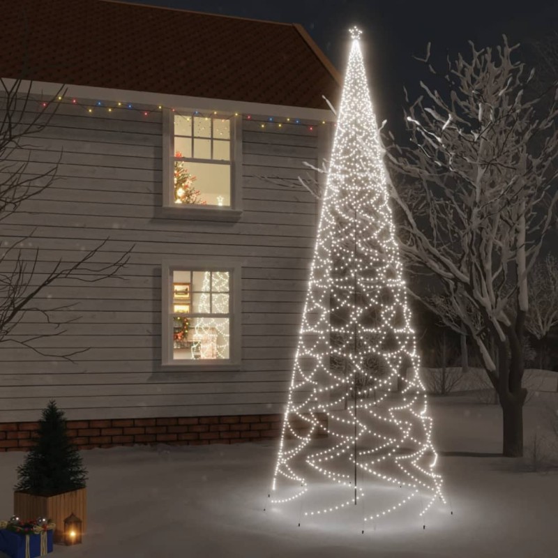 Árvore de Natal com espigão 3000 luzes LED 800 cm branco frio-Árvores de Natal-Home Retail