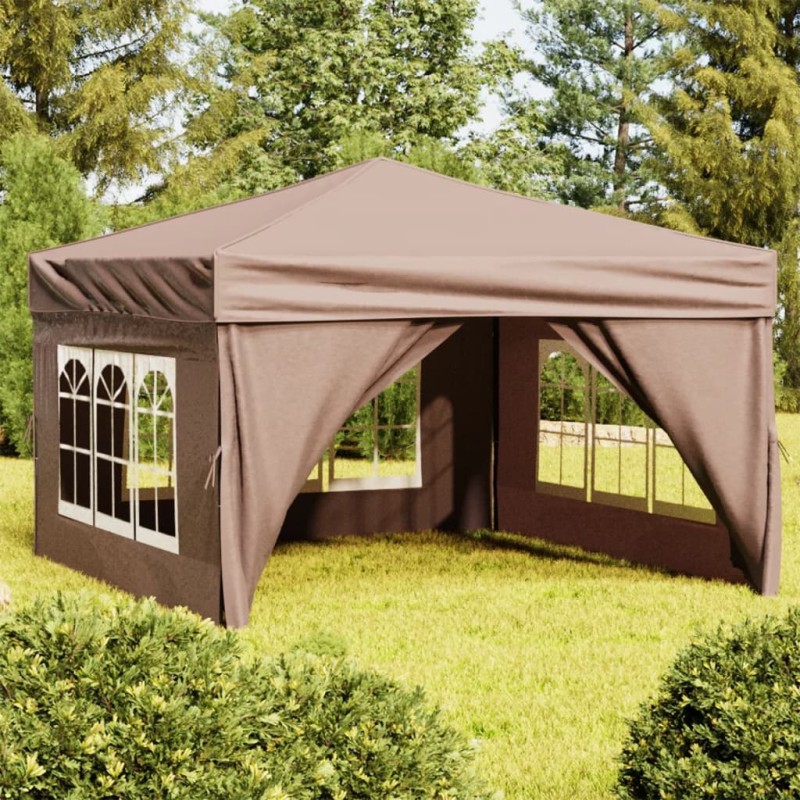 Tenda festas dobrável paredes laterais 3x3 m cinza-acastanhado-Toldos e gazebos-Home Retail