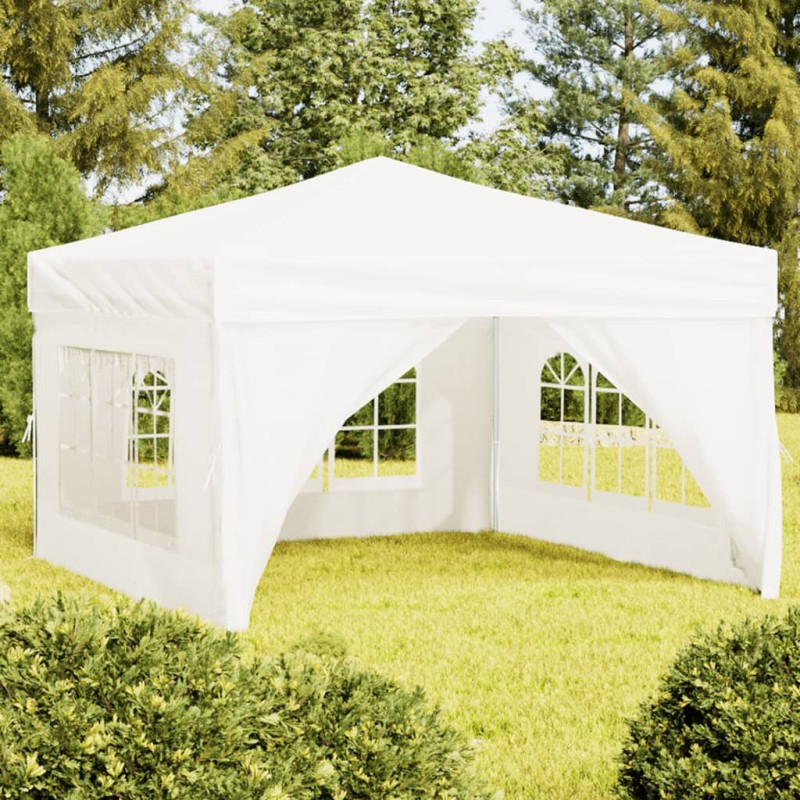 Tenda para festas dobrável com paredes laterais 3x3 m branco-Toldos e gazebos-Home Retail