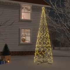 Árvore de Natal em cone 1400 luzes LED 160x500 cm branco quente