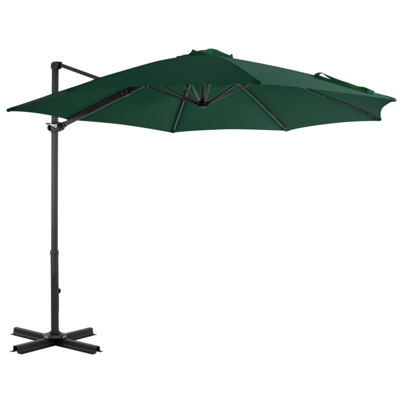 Guarda-sol cantilever c/ poste em alumínio 300 cm verde-Guarda-sóis e telas de varanda-Home Retail