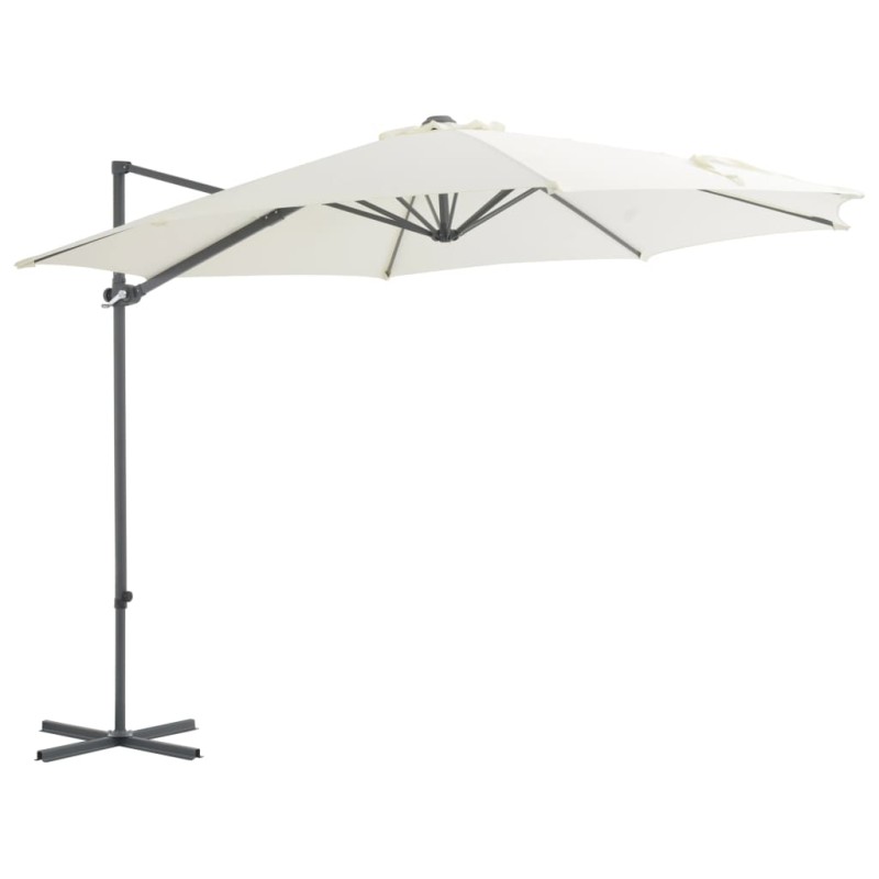 Guarda-sol cantilever poste de aço 300 cm cor areia-Guarda-sóis e telas de varanda-Home Retail