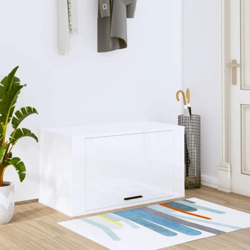 Sapateira parede 70x35x38 cm deriv. de madeira branco brilhante-Sapateiras e organizadores-Home Retail