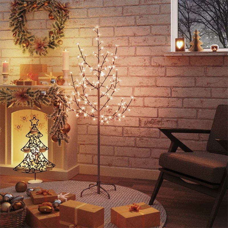 Cerejeira com 84 luzes LEDs 120 cm branco quente-Árvores de Natal-Home Retail