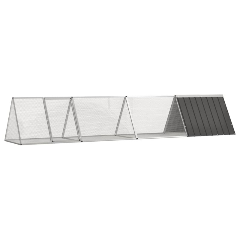 Gaiola p/ coelhos 403,5x80,5x71 cm aço galvanizado antracite-Casotas e gaiolas para animais pequenos-Home Retail