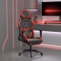 Cadeira gaming massagem + apoio pés couro artif. preto/vermelho