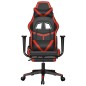 Cadeira gaming massagem + apoio pés couro artif. preto/vermelho