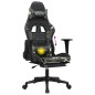 Cadeira gaming massagens apoio pés couro artif preto/camuflagem