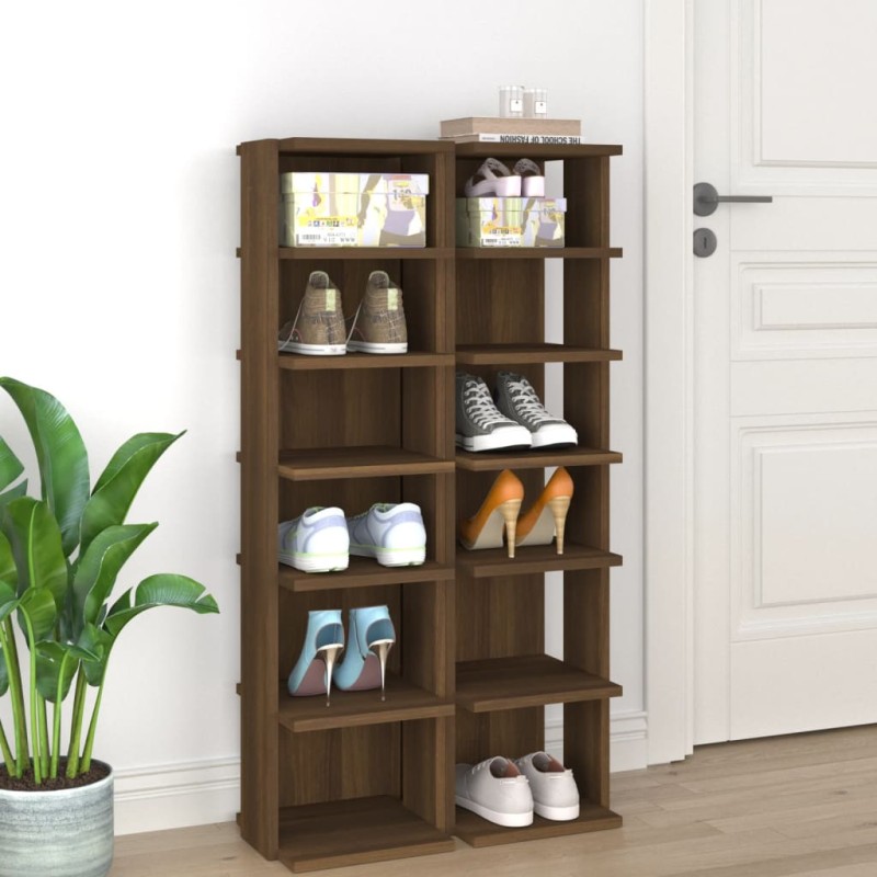 Sapateiras 2pcs 27,5x27x102 cm derivados madeira castanho-Sapateiras e organizadores-Home Retail