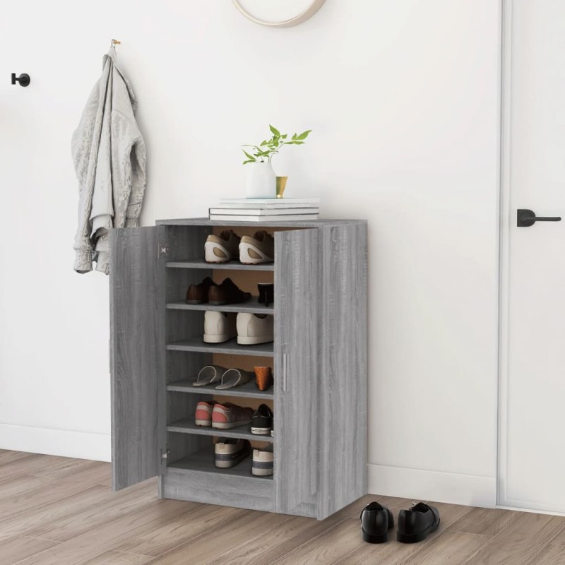 Sapateira 60x35x92 cm derivados de madeira sonoma cinza-Sapateiras e organizadores-Home Retail