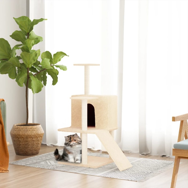 Árvore p/ gatos c/ postes arranhadores sisal 109 cm cor creme-Móveis para gatos-Home Retail